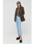 Weekend Max Mara camasa de matase femei culoarea maro cu guler clasic regular - Pled.ro