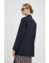 Weekend Max Mara geaca de lana culoarea albastru marin un singur rand de nasturi neted - Pled.ro