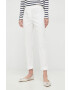 Weekend Max Mara pantaloni femei culoarea alb drept medium waist - Pled.ro