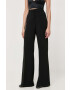 Weekend Max Mara pantaloni femei culoarea negru lat high waist - Pled.ro