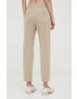 Weekend Max Mara pantaloni femei culoarea bej lat high waist - Pled.ro