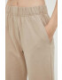 Weekend Max Mara pantaloni femei culoarea bej lat high waist - Pled.ro