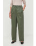 Weekend Max Mara pantaloni femei culoarea verde lat high waist - Pled.ro