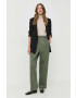 Weekend Max Mara pantaloni femei culoarea verde lat high waist - Pled.ro