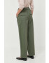 Weekend Max Mara pantaloni femei culoarea verde lat high waist - Pled.ro