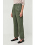 Weekend Max Mara pantaloni femei culoarea verde lat high waist - Pled.ro