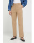 Weekend Max Mara pantaloni femei culoarea maro drept high waist - Pled.ro