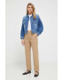 Weekend Max Mara pantaloni femei culoarea maro drept high waist - Pled.ro