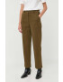 Weekend Max Mara pantaloni femei culoarea verde drept high waist - Pled.ro