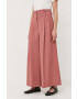 Weekend Max Mara pantaloni de lana culoarea roz drept high waist - Pled.ro