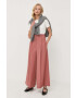 Weekend Max Mara pantaloni de lana culoarea roz drept high waist - Pled.ro