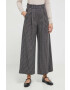 Weekend Max Mara pantaloni de lana culoarea gri lat high waist - Pled.ro