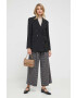 Weekend Max Mara pantaloni de lana culoarea gri lat high waist - Pled.ro