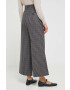 Weekend Max Mara pantaloni de lana culoarea gri lat high waist - Pled.ro