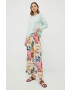 Weekend Max Mara pantaloni de matase lat high waist - Pled.ro