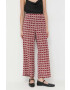 Weekend Max Mara pantaloni de matase drept high waist - Pled.ro