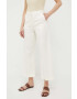 Weekend Max Mara pantaloni din amestec de in culoarea bej lat high waist - Pled.ro