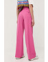 Weekend Max Mara pantaloni din in culoarea roz lat high waist - Pled.ro