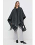 Weekend Max Mara poncho de lana culoarea gri călduros - Pled.ro