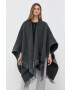 Weekend Max Mara poncho de lana culoarea gri călduros - Pled.ro