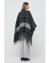 Weekend Max Mara poncho de lana culoarea gri călduros - Pled.ro