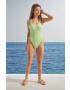 women'secret costum de baie dintr-o bucată Boldness culoarea verde cupa moale - Pled.ro