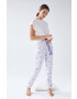 women'secret Pantaloni de pijama femei culoarea alb bumbac - Pled.ro