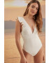 women'secret costum de baie dintr-o bucată PERFECT FIT SUMMER culoarea alb cupa usor rigidizata 5525815 - Pled.ro