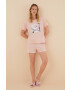 women'secret pijamale de bumbac Barbie & Ken culoarea roz bumbac 3136926 - Pled.ro