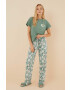 women'secret pijamale de bumbac Snoopy culoarea verde bumbac 3136920 - Pled.ro