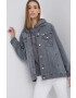 Wrangler geaca jeans femei culoarea gri de tranzitie oversize - Pled.ro