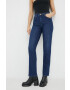 Wrangler jeansi Straight Dream Blue femei high waist - Pled.ro