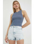 Wrangler pantaloni scurti jeans Festival femei neted high waist - Pled.ro