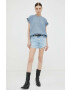 Wrangler pantaloni scurti jeans Festival femei neted high waist - Pled.ro