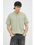 Wrangler polo de bumbac culoarea verde neted - Pled.ro