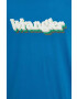 Wrangler tricou din bumbac culoarea alb cu imprimeu - Pled.ro