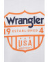 Wrangler tricou din bumbac culoarea alb cu imprimeu - Pled.ro