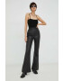 Young Poets Society pantaloni de piele Hazel femei culoarea negru evazati high waist - Pled.ro