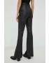 Young Poets Society pantaloni de piele Hazel femei culoarea negru evazati high waist - Pled.ro