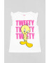 Zippy tricou de bumbac pentru copii x Warner Bros culoarea alb - Pled.ro