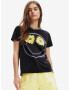 Desigual Margarita Smiley Tricou Negru - Pled.ro