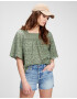 GAP Squareneck Eylet Bluză Verde - Pled.ro