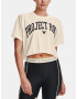 Under Armour UA Project Rock SS Crop Tricou Bej - Pled.ro