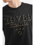 19V69 ITALIA Tricou cu decolteu la baza gatului si logo - Pled.ro