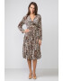 4YOU Rochie cu pliuri si animal print - Pled.ro