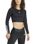 adidas Performance Bluza crop cu maneci raglan pentru fitness Hyperglam - Pled.ro