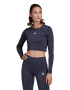 adidas Performance Bluza crop elastica cu imprimeu logo pentru antrenament - Pled.ro