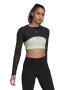 adidas Performance Bluza crop slim fit cu insertii de plasa pentru fitness HIIT - Pled.ro