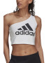 adidas Sportswear Top crop cu decolteu pe un umar si imprimeu logo - Pled.ro