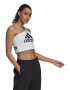 adidas Sportswear Top crop cu decolteu pe un umar si imprimeu logo - Pled.ro